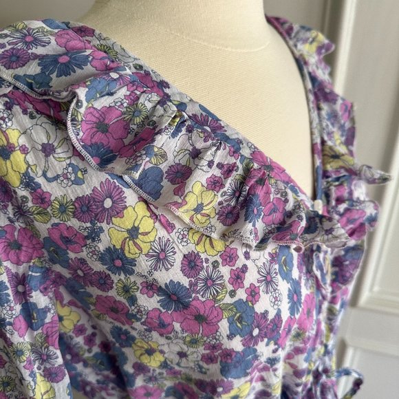 Spring Mod Cloth Ruffling For Flowers Midi Dress, Size 14 - Picture 4 of 15